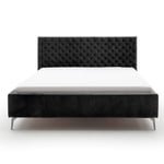 Čalouněná postel oliver s úložným prostorem 160 x 200 cm černá