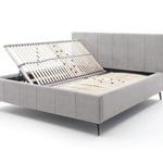 Čalouněná postel zallino s úložným prostorem 180 x 200 světle šedá
