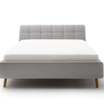 Čalouněná postel s prošívaným čelem lemina s úložným prostorem 180 x 200 cm světle šedá