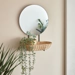 Zrcadlo s ratanovou poličkou naibi 44 x 35 cm přírodní