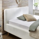 Dvoulůžková postel taupe 160 x 200 cm fleece bílá