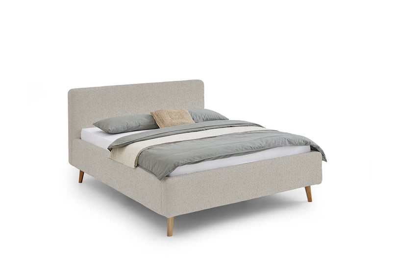 Dvoulůžková postel taupe 180 x 200 cm fleece béžová