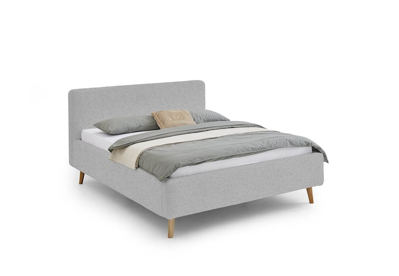 Dvoulůžková postel taupe 140 x 200 cm fleece šedá