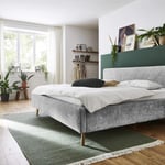 Dvoulůžková postel taupe 140 x 200 cm chenille šedá