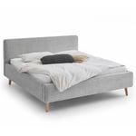 Dvoulůžková postel taupe 180 x 200 cm chenille šedá