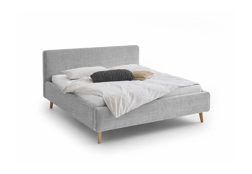Dvoulůžková postel taupe 180 x 200 cm chenille šedá