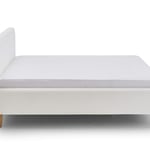 Dvoulůžková postel taupe s úložným prostorem 180 x 200 cm fleece bílá