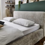 Dvoulůžková postel taupe s úložným prostorem 160 x 200 cm chenille béžová