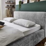 Dvoulůžková postel taupe s úložným prostorem 160 x 200 cm chenille šedá