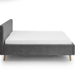 Dvoulůžková postel taupe s úložným prostorem 160 x 200 cm chenille antracit