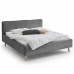 Dvoulůžková postel taupe s úložným prostorem 180 x 200 cm chenille antracit