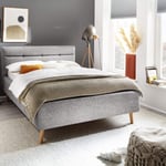Dvoulůžková postel anika s úložným prostorem 160 x 200 cm šedá