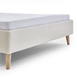 Čalouněná postel kiwick 140 x 20 cm manšestr béžová