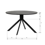 Jídelní stůl sonny ø 120 cm černý