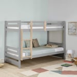 Dětská patrová postel misa 90 x 190 cm světle šedá