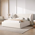 Čalouněná postel milany s úložným prostorem 200 x 200 cm béžová