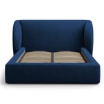Čalouněná postel milany s úložným prostorem 180 x 200 cm modrá