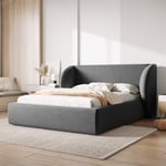 Čalouněná postel milany s úložným prostorem 200 x 200 cm šedá