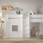 Dětská postel s domečkem noreno 90 x 200 cm bílá