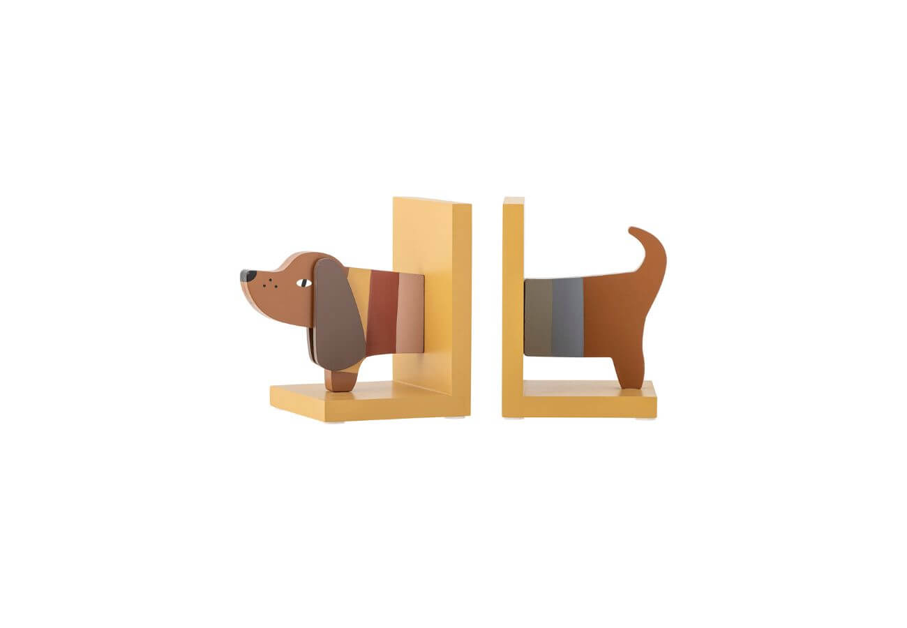 Zarážka na knihy Doggie hnědo-žlutý