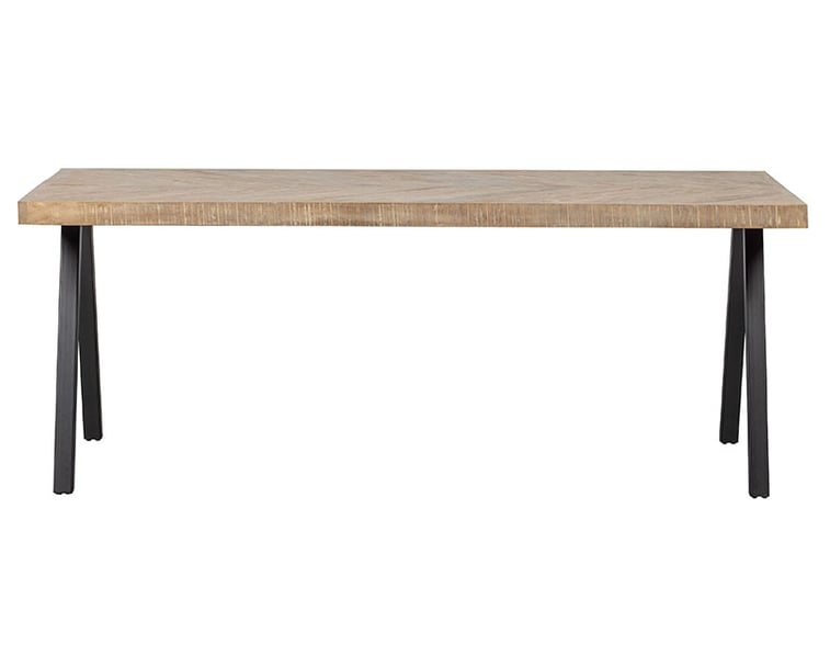 Jídelní stůl tablo 180 x 90 cm nohy do tvaru V mangový herringbone