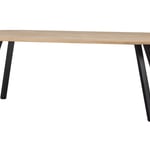 Oválný jídelní stůl tablo 220 x 90 cm nohy do tvaru V dubový
