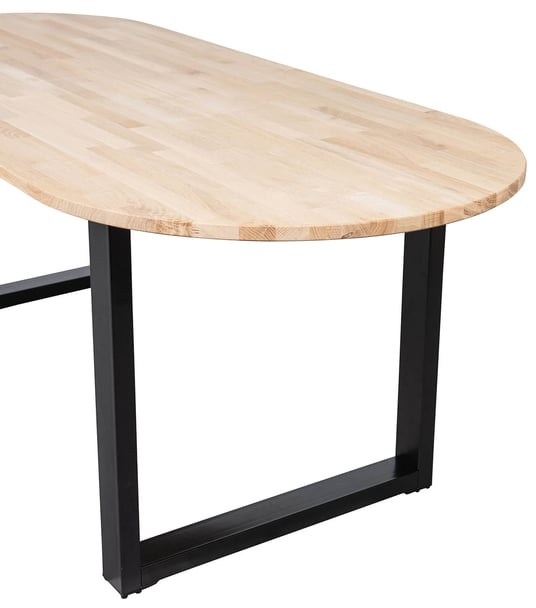 Oválný jídelní stůl utablo 220 x 90 cm nohy do tvaru U dubový
