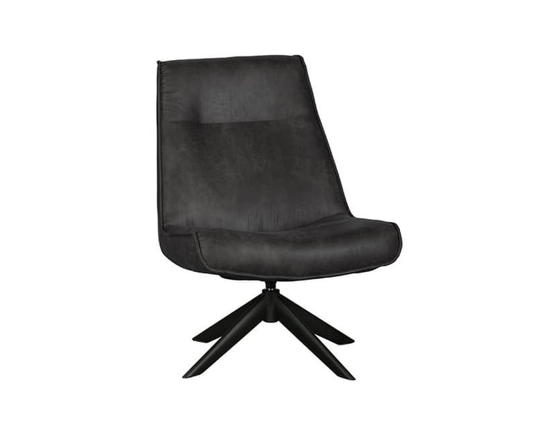 Otočná židle relyks imitace kůže černá
