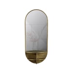 Oválné zrcadlo s poličkou ekilakool 83 x 36 cm antická mosaz