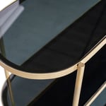 Konzolový stolek s policemi smokey 120 x 38 cm zlatý