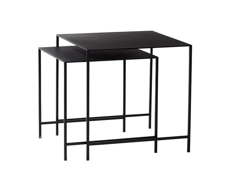 Set 2 odkládacích stolků lack černý