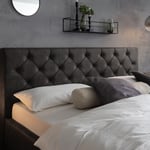 Čalouněná postel kartika s úložným prostorem 180 x 200 cm antracitová