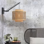 NÁSTĚNNÁ LAMPA BHUTAN S 40 X 34 ČERNÁ, PŘÍRODNÍ