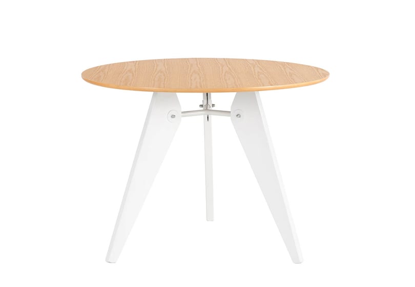 Okrúhly stôl nera Ø 100 cm bielo-hnedý – muzza.sk