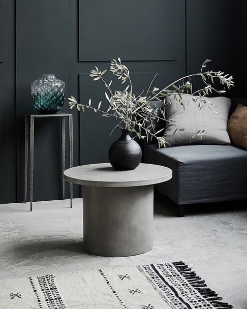Okrúhly stolík teno Ø 65 x 45 cm sivý