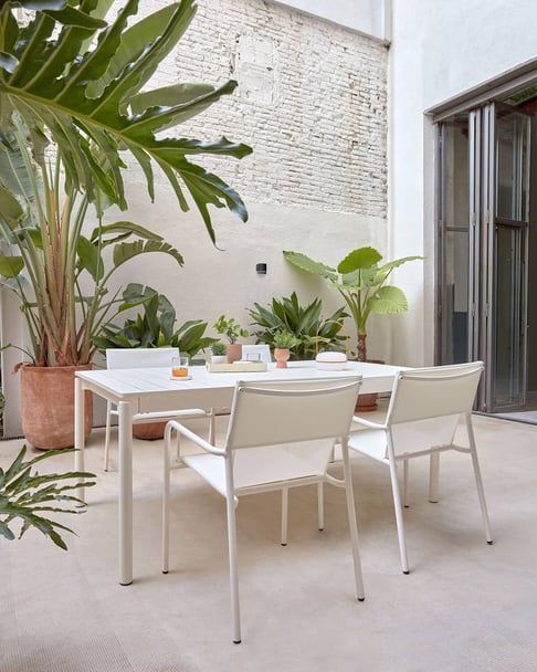 Záhradný rozkladací stôl tana 140 (200) x 90 cm biely