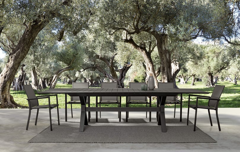 Záhradný rozkladací stôl nekyo 200 (300) x 110 cm čierny