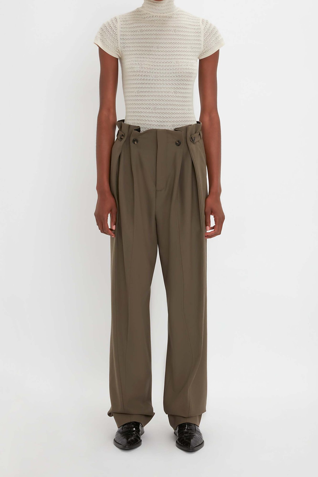 Gathered Waist Utility Trouser