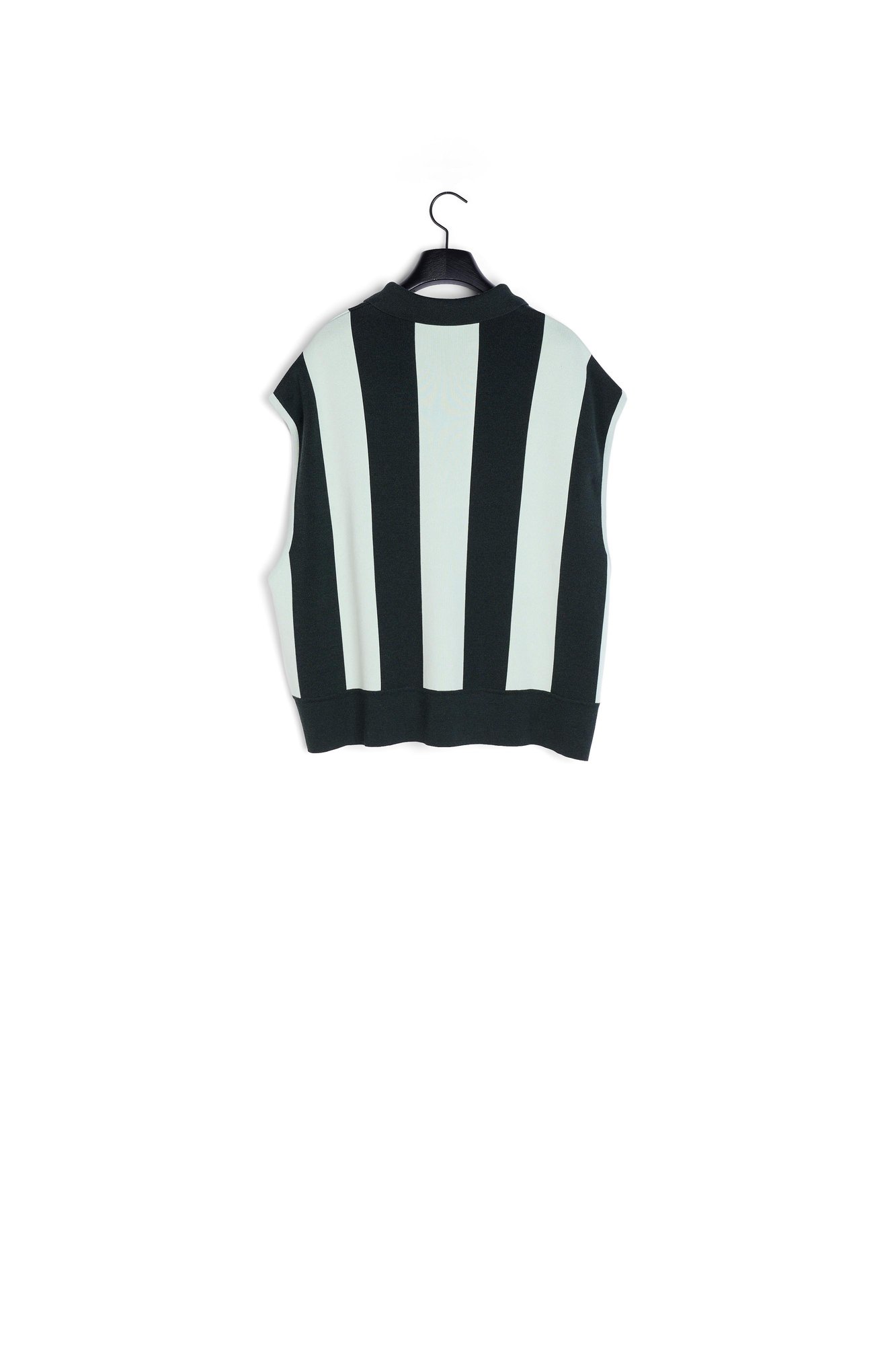 Sleeveless striped polo
