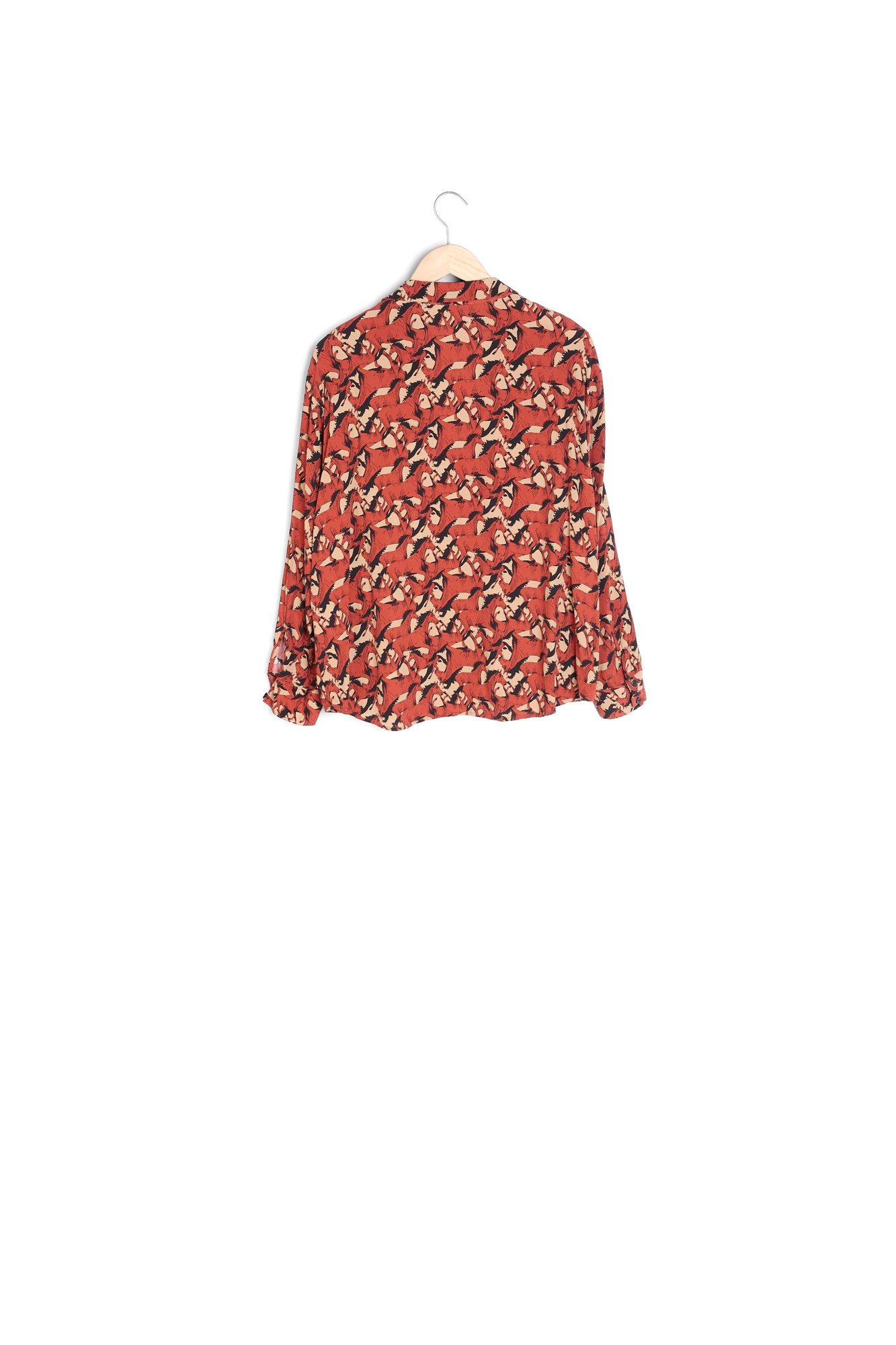 Blouse acajou imprimé cheval Cathleen Maison 123 seconde main photo 4