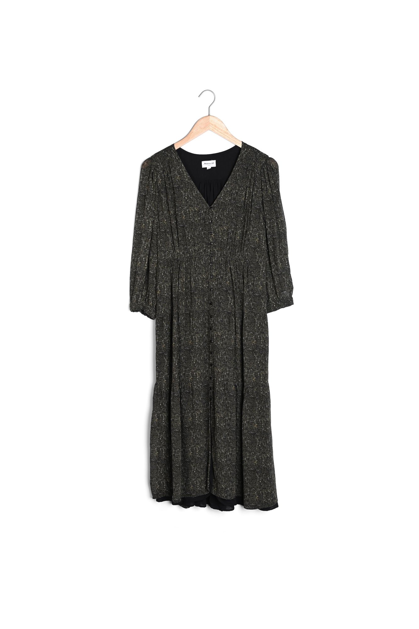 Photo produit Robe longue imprimée kaki Souad numéro 1