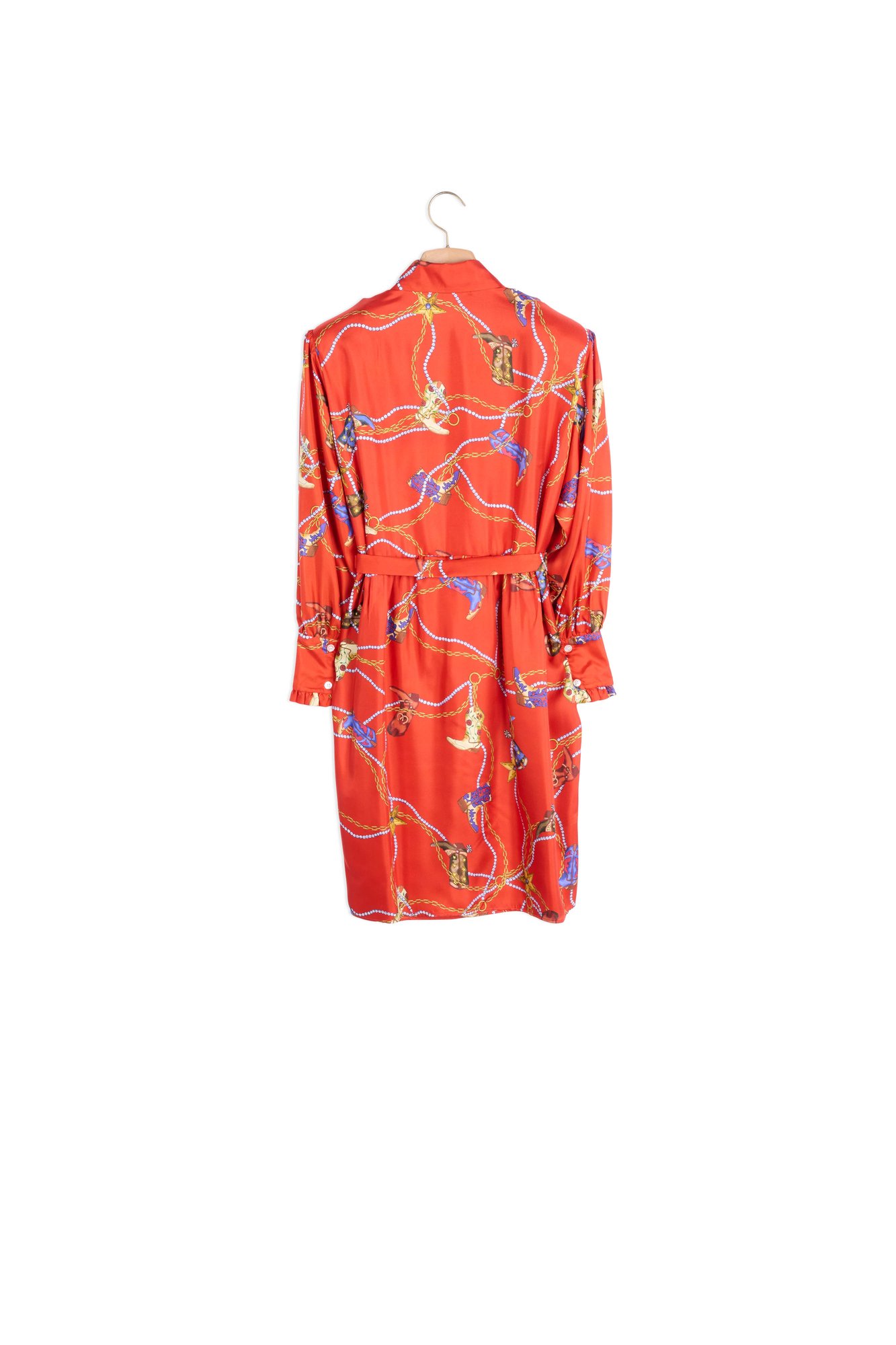 Robe courte en twill de soie imprimée