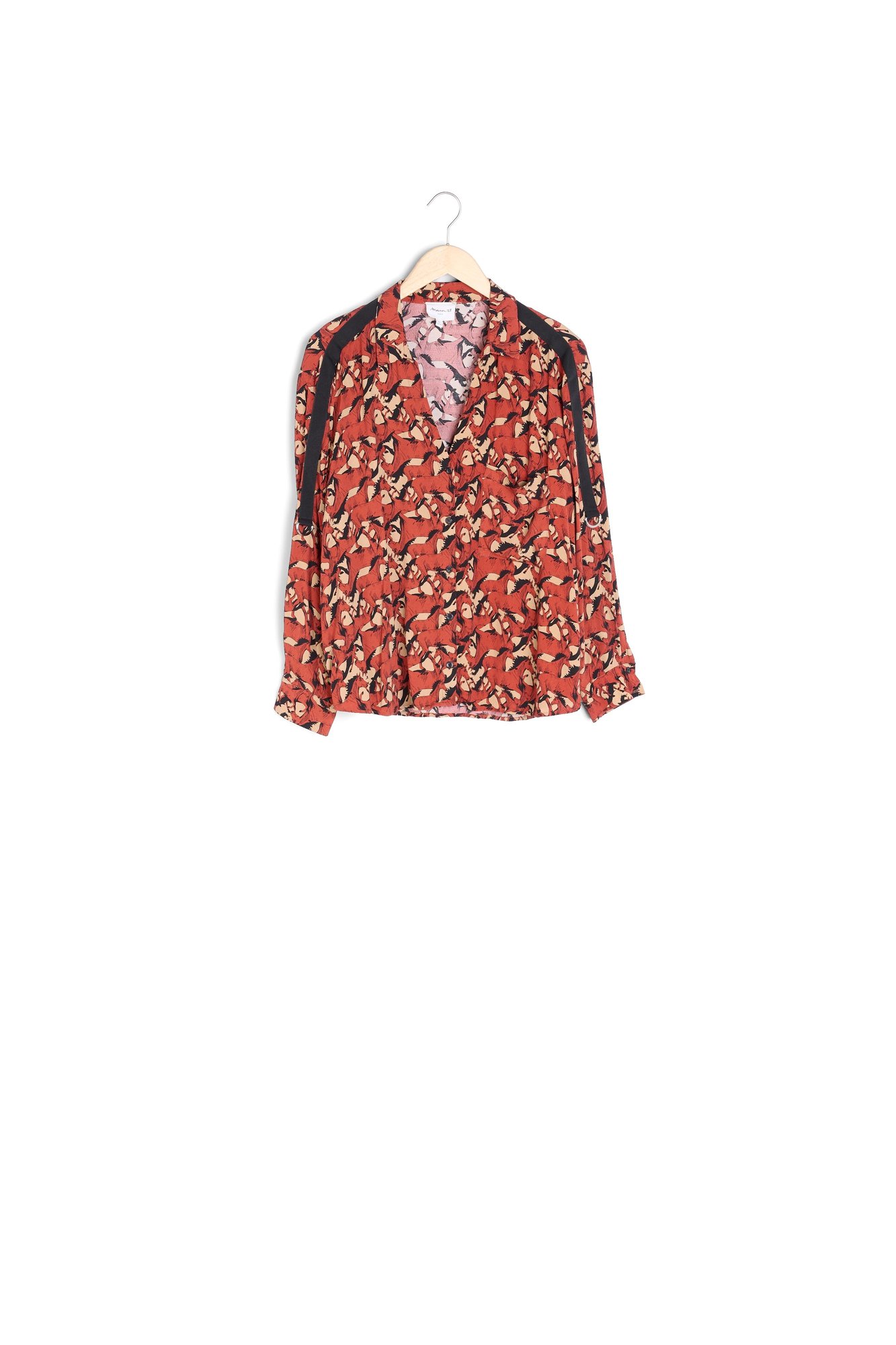 Blouse acajou imprimé cheval Cathleen Maison 123 seconde main photo 3