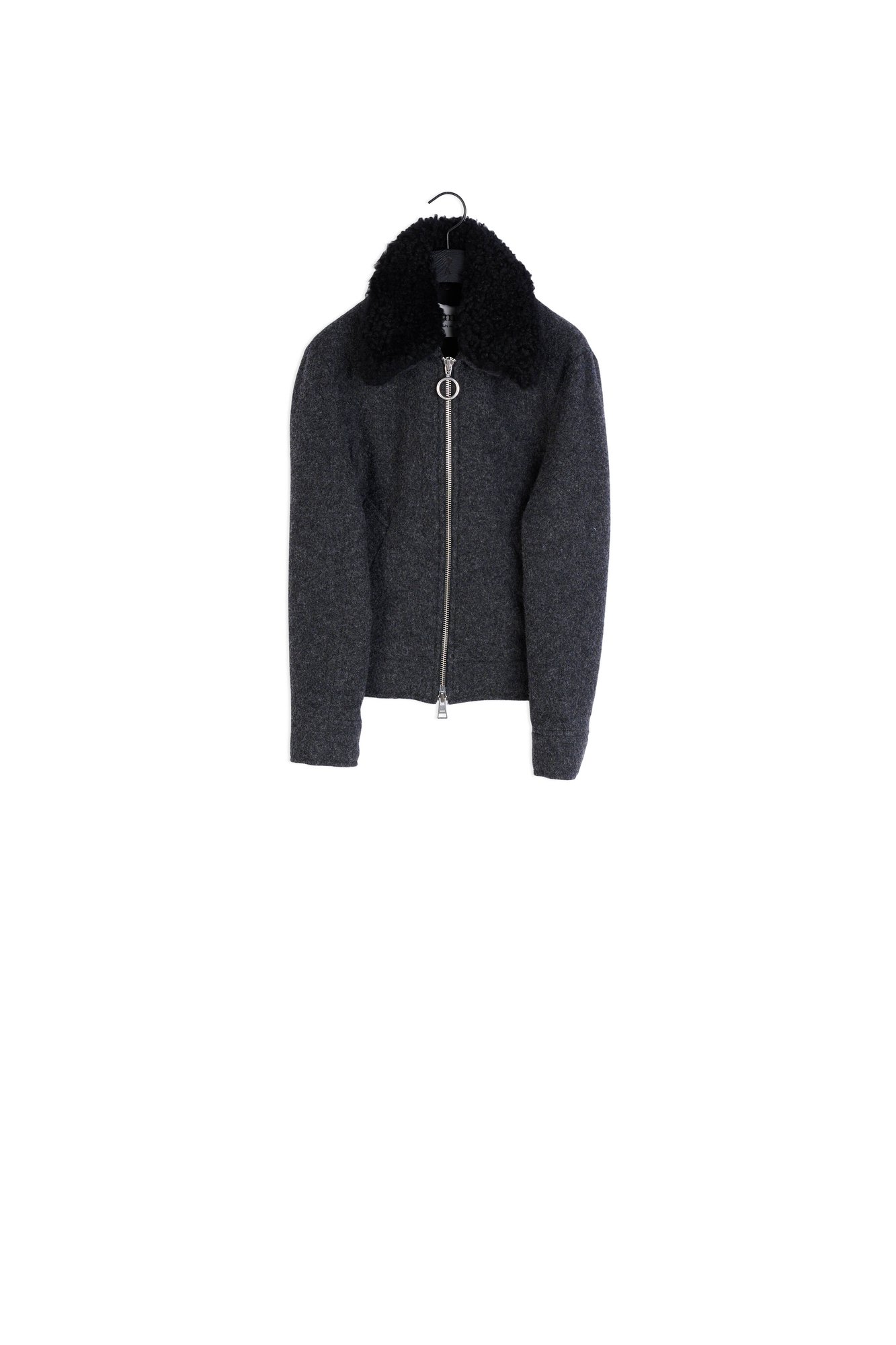 Shearling collar zipped jacket