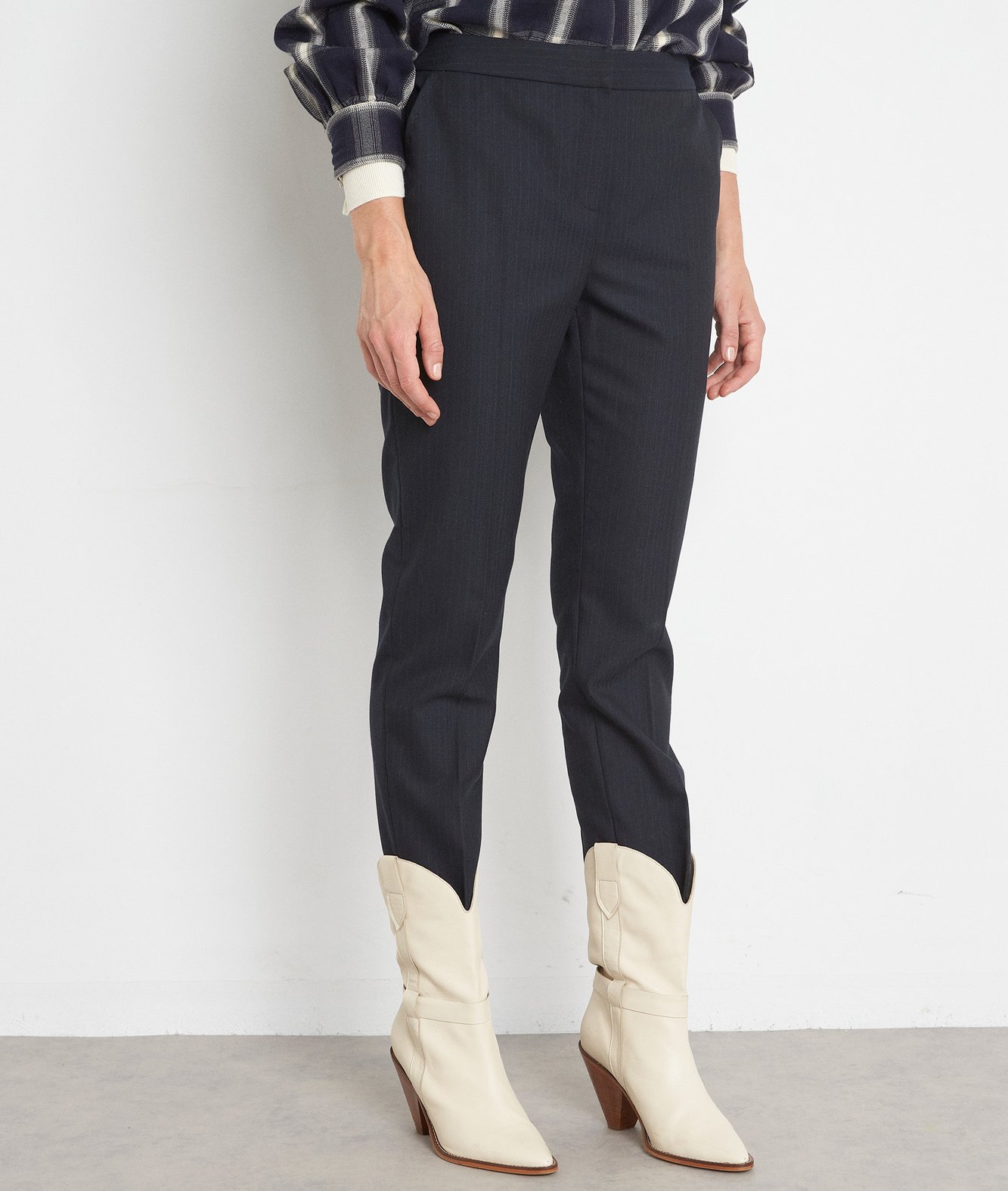 Pantalon Carotte Rayé Girbaud Taille 31 (40-42) - Neuf Avec étiquettes, Prix Boutique 320€, Bleu