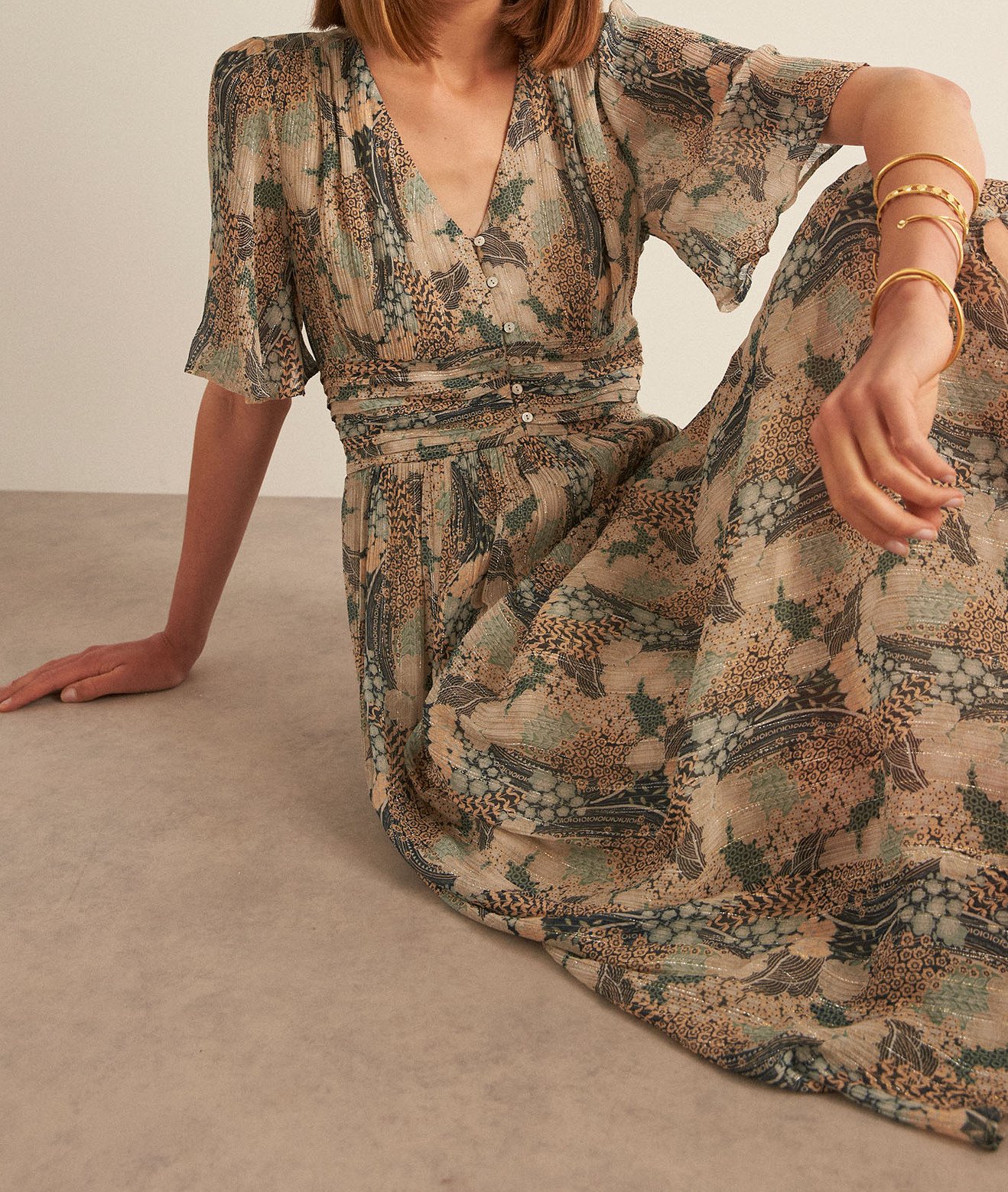 Photo produit Robe longue fluide imprimée NERVANE numéro 0