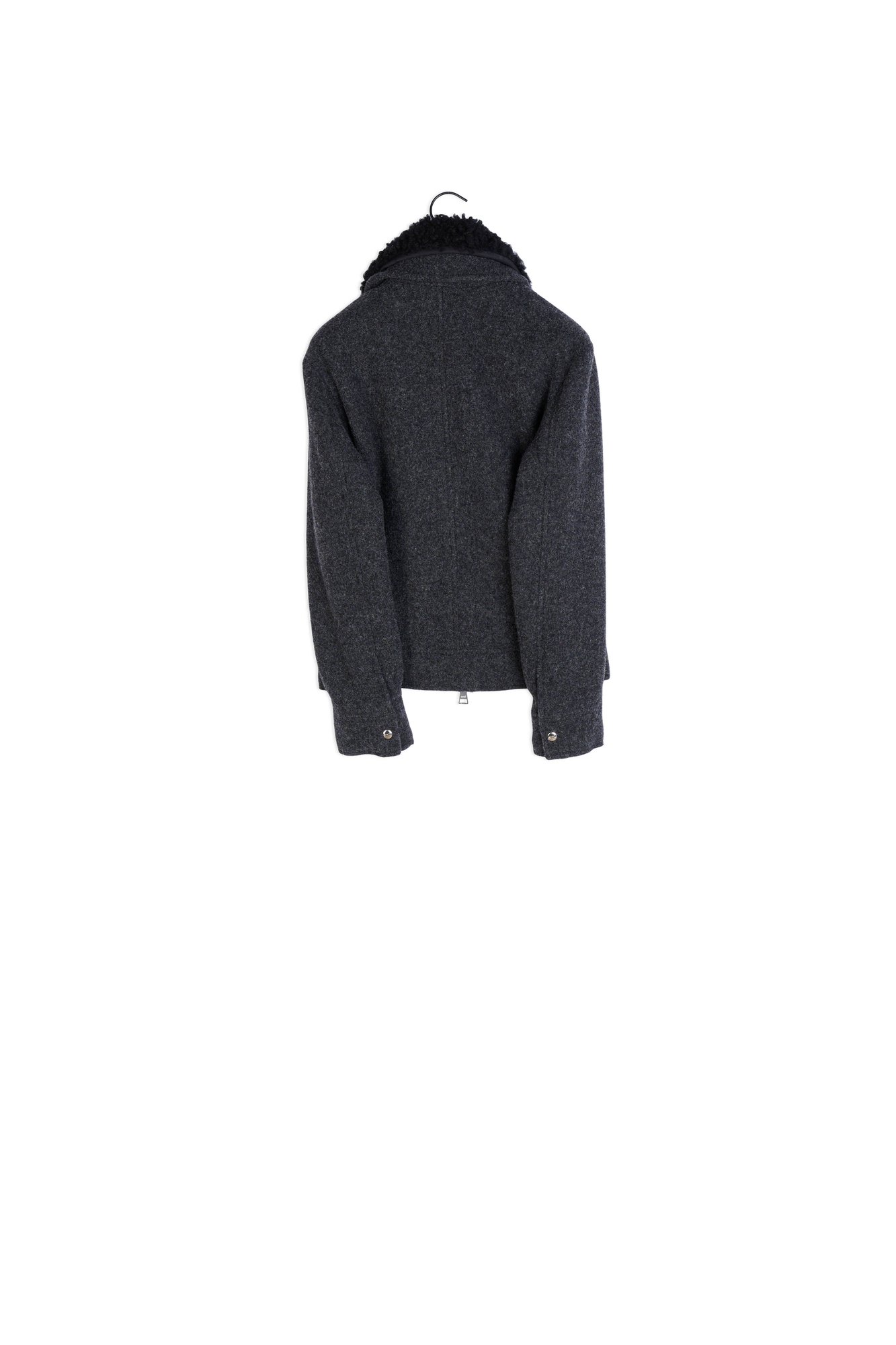 Shearling collar zipped jacket