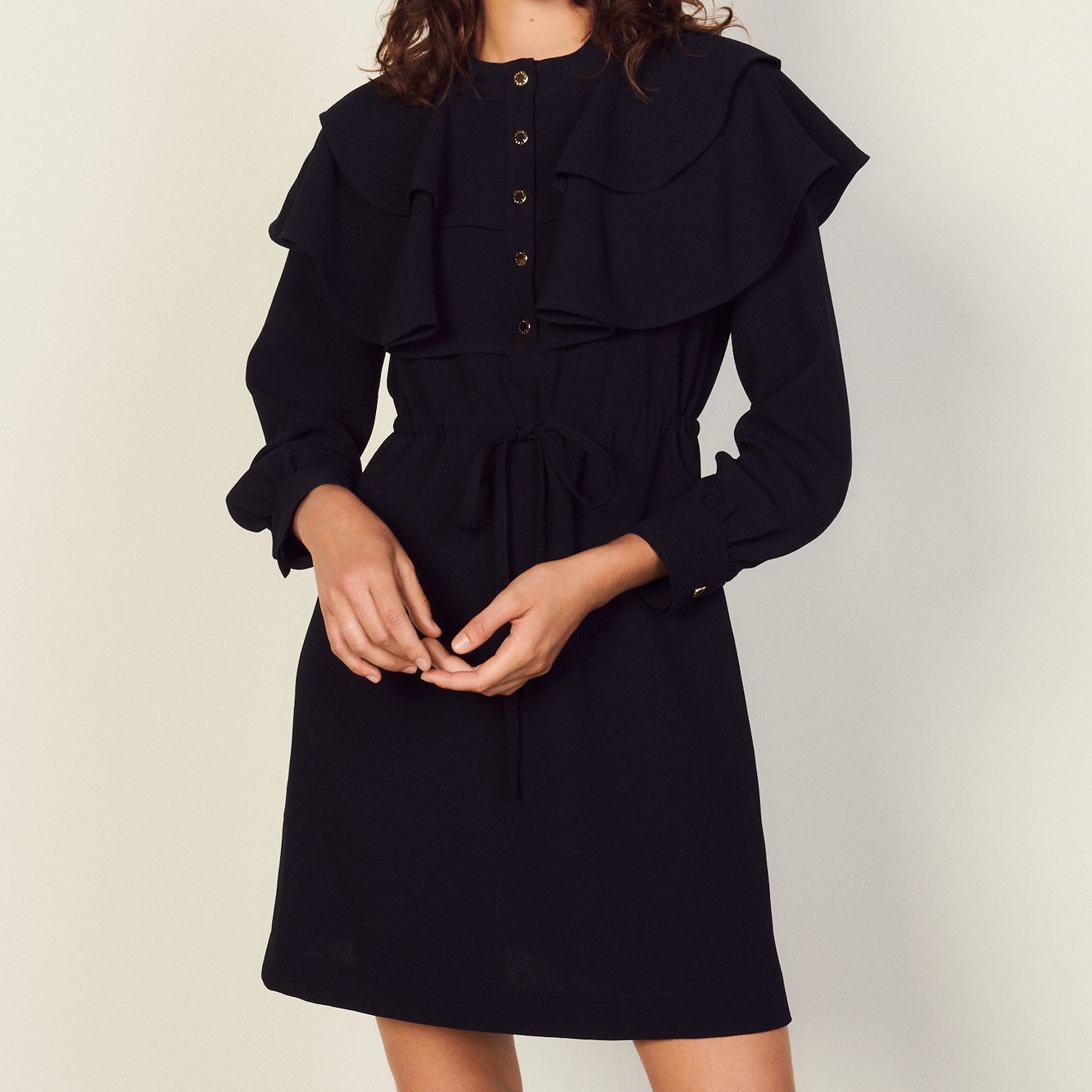 Dress with oversize ruffles
