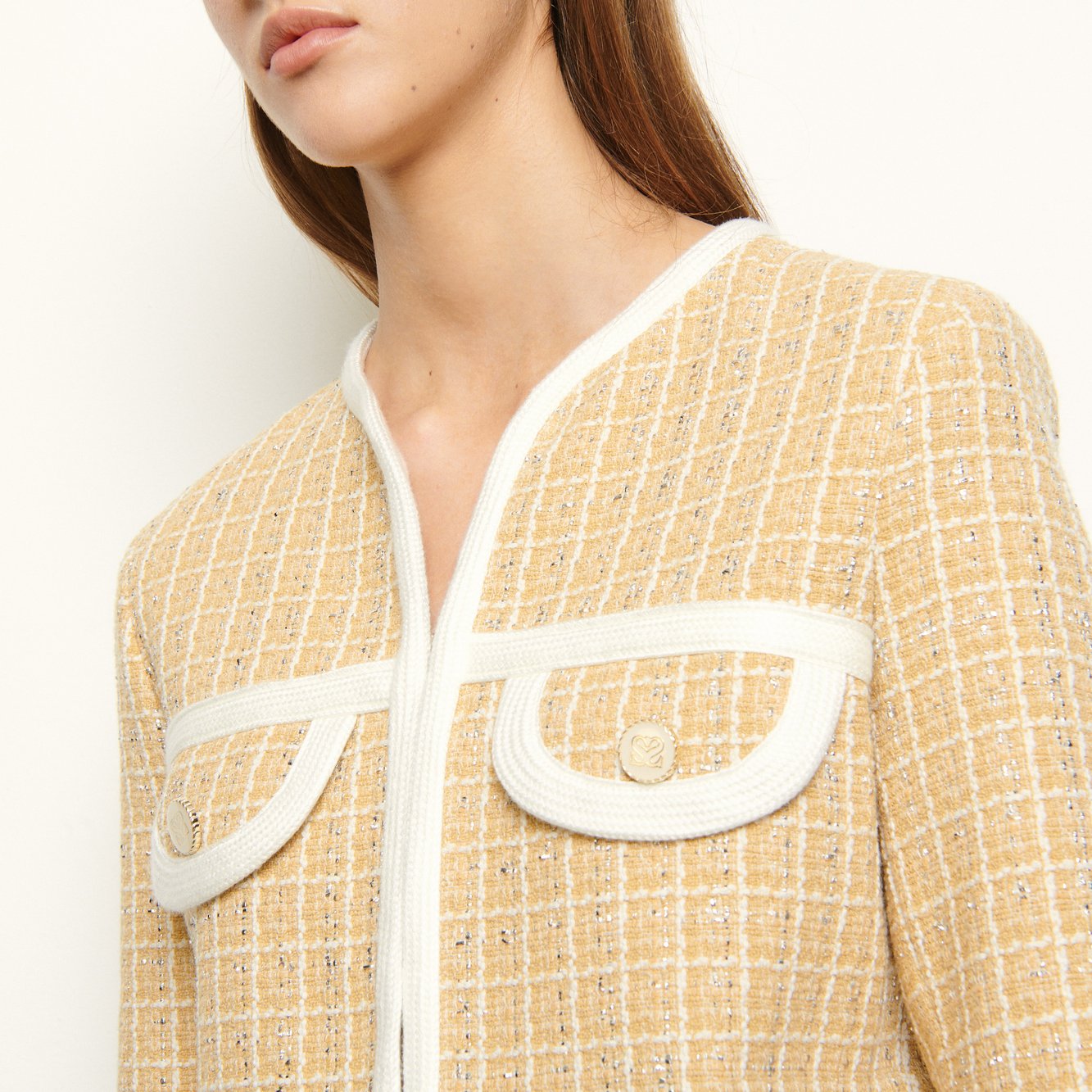 Veste Tailleur En Tweed Fantaisie