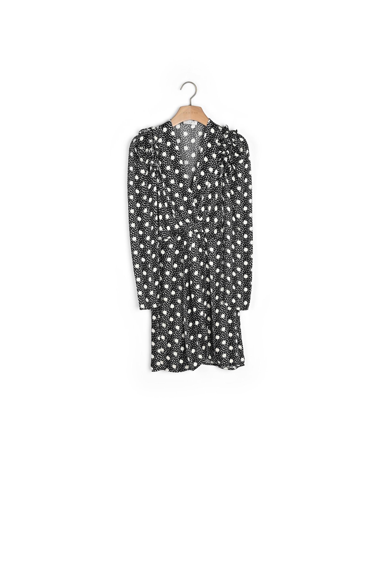 Kurzes fließendes Kleid mit Print